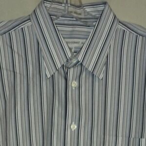 Pronto Uomo XL Striped Non Iron Dress Shirt Cotton White Stripes Menswear